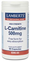 L-Carnitine 500mg 60 κάψουλες Lamberts